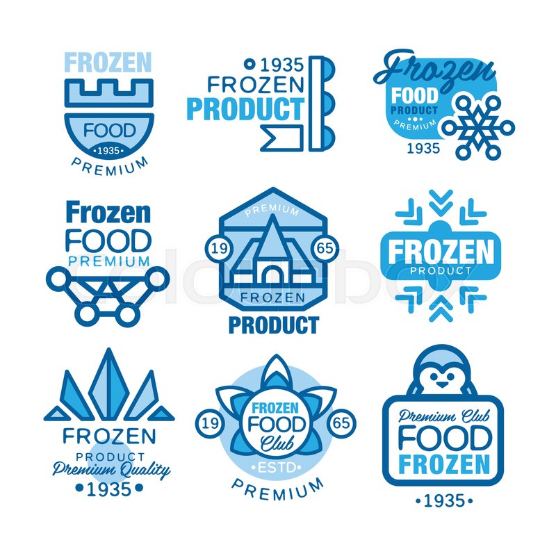 Frozen Food Product Set Of Logo Stock Vector Colourbox 800x800 Frozen Food Product Set Of Logo Stock Vector Colourbox