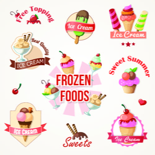 Cute Ice Cream Logos And Labels Vector Free Graphics 500x500 Cute Ice Cream Logos And Labels Vector Free Graphics