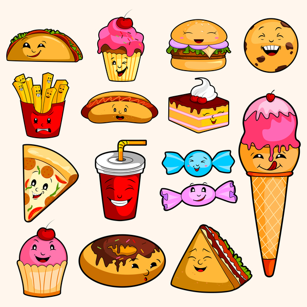 600x600 Cartoon Sweet Food Vector Free Download
