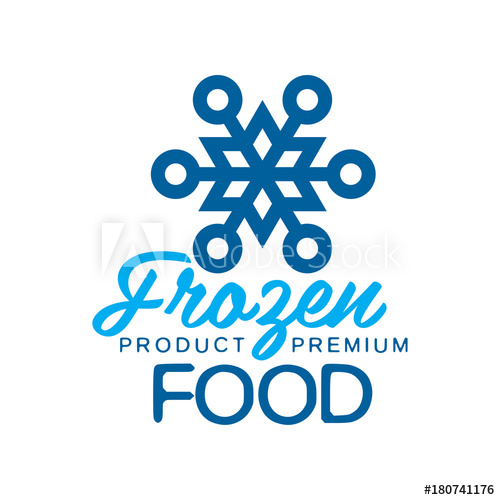 500x500 Frozen Product Premium Food, Label For Freezing With Snowflake