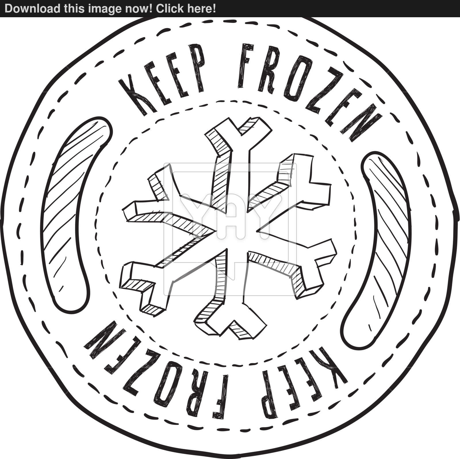 1600x1598 Keep Frozen Food Label Vector Vector