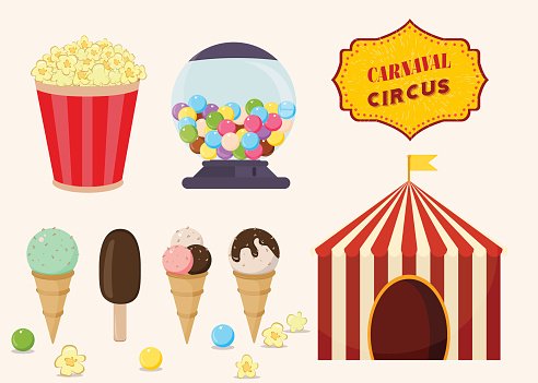 492x351 Set Of Fun Fair And Traveling Circus Food Premium Clipart