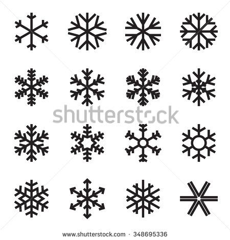 450x470 Simple Snowflake Icons Symbols Of Winter, Frost, Snow, Freezer