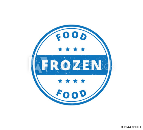 500x455 Circle Frozen Food Product Label Grunge Textured Vector Design
