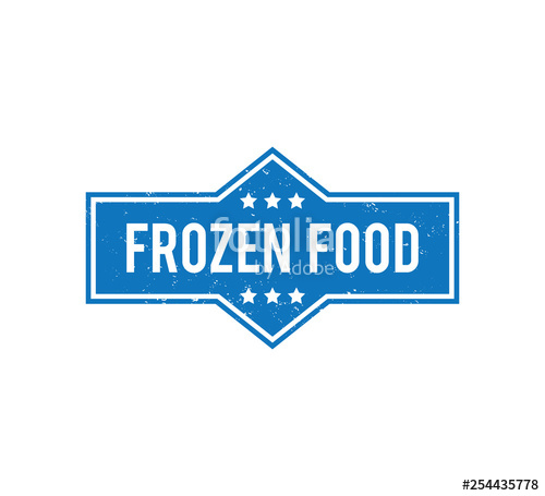 500x455 Frozen Food Product Label Grunge Textured Vector Design Stock