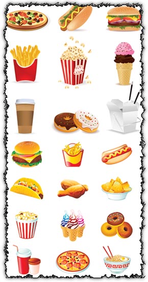 290x550 Fast Food Vector Icons