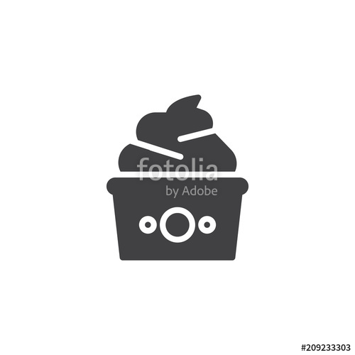 500x500 Frozen Yogurt Vector Icon Filled Flat Sign For Mobile Concept