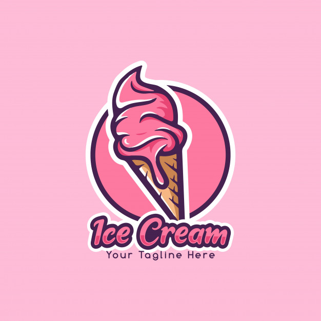 626x626 Ice Cream Gelato Pink Logo Vector Premium Download