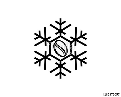 500x400 Line Art Cold Coffee Frozen Symbol Logo Vector Stock Image