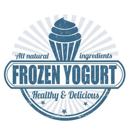 450x450 Frozen Yogurt Grunge Rubber Stamp On White, Vector Illustration