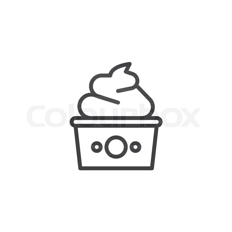 800x800 Frozen Yogurt Outline Icon Linear Stock Vector Colourbox