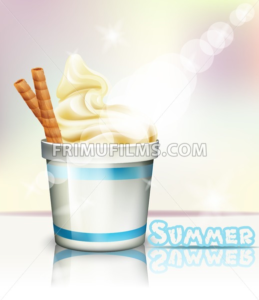519x600 Ice Cream Vector Realistic Summer Delicious Frozen Yogurt