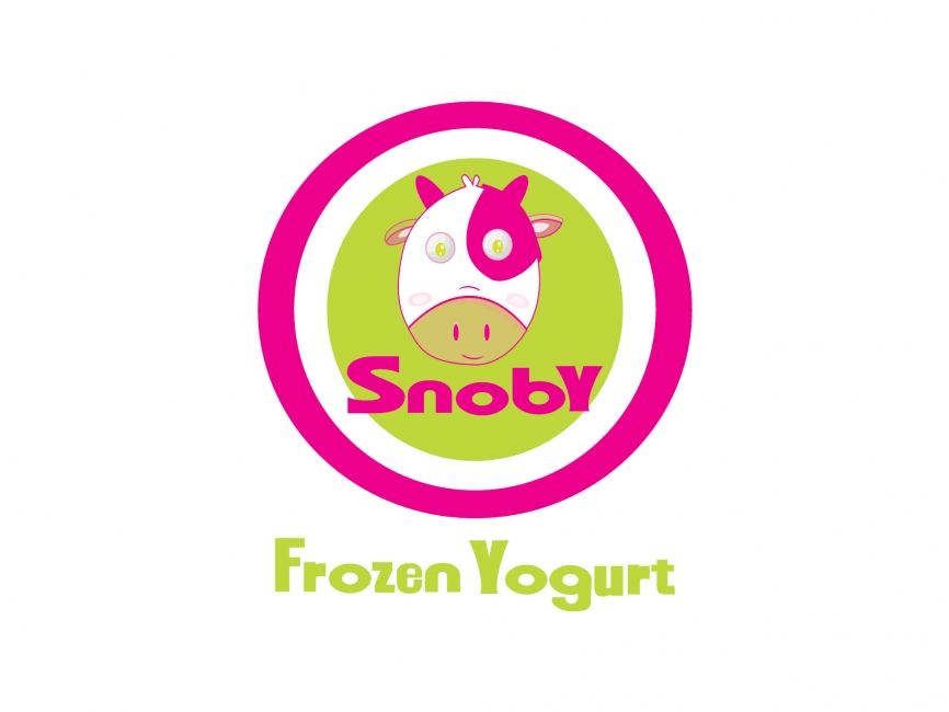 866x650 Snoby Frozen Yogurt Vector Logo