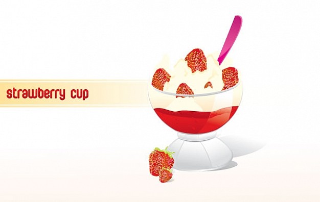 626x396 Strawberry Frozen Yogurt Cup Vector Free Download