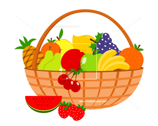 Fruit Basket Vector at Vectorified.com | Collection of Fruit Basket