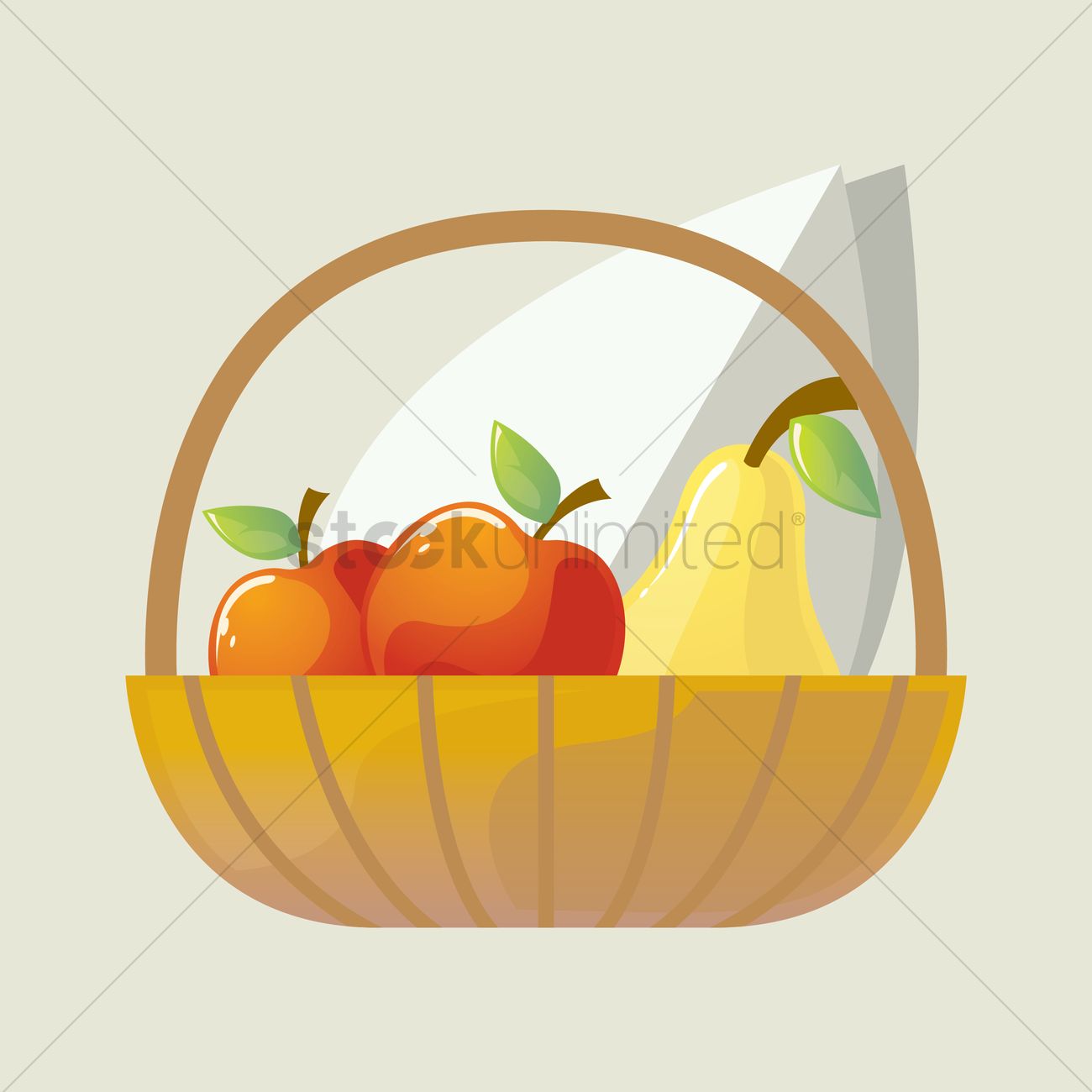 Fruit Basket Vector Image 1300x1300 Fruit Basket Vector Image