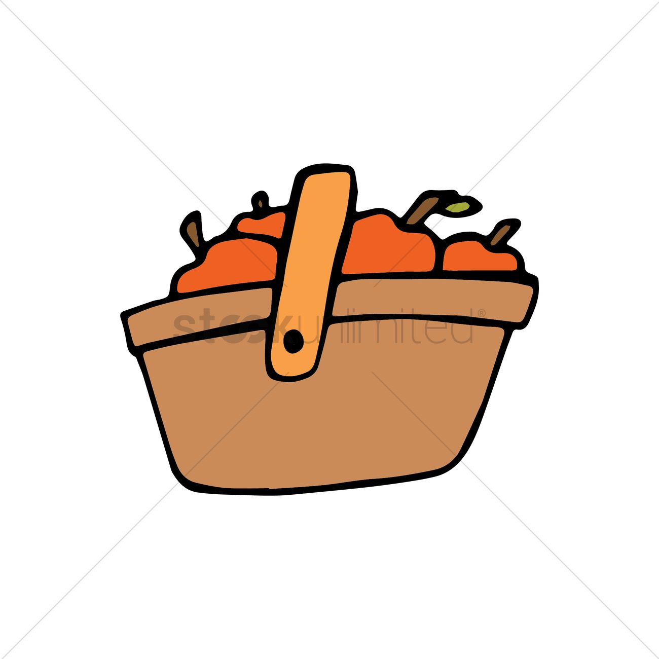 Fruit Basket Vector Image 1300x1300 Fruit Basket Vector Image