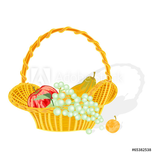 Fruit Basket Vector Without Gradients 500x500 Fruit Basket Vector Without Gradients