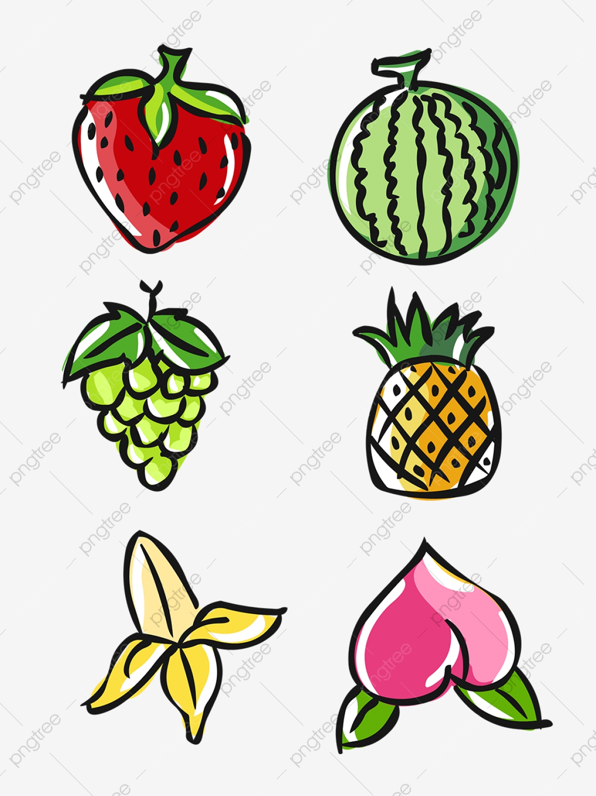 1200x1601 Food Elements Hand Drawn Cute Cartoon Fruit Series, Hand Drawn