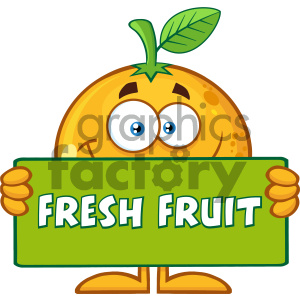 300x300 Royalty Free Rf Clipart Illustration Smiling Orange Fruit Cartoon