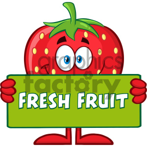 300x300 Royalty Free Rf Clipart Illustration Smiling Strawberry Fruit