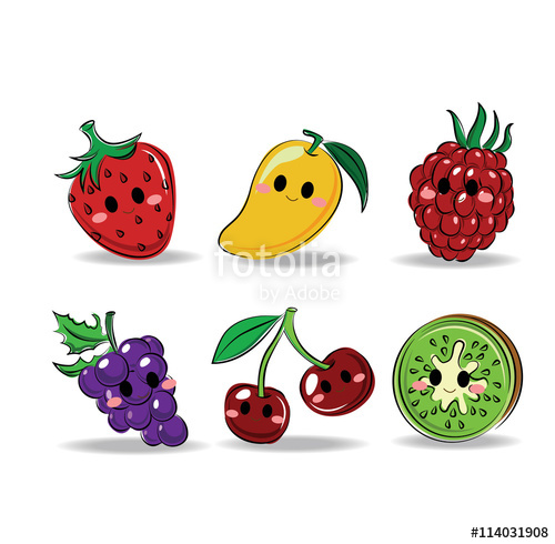 500x490 Vector Of Cute Fruit Cartoon