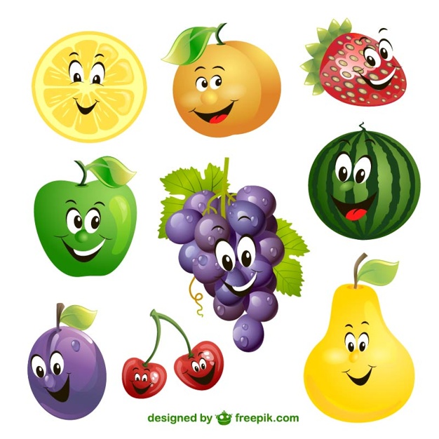 626x626 Cartoon Fruit Expression Vector Free Download