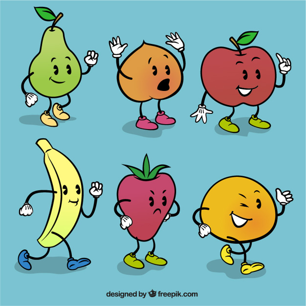 626x626 Cartoon Fruits Vector Free Download