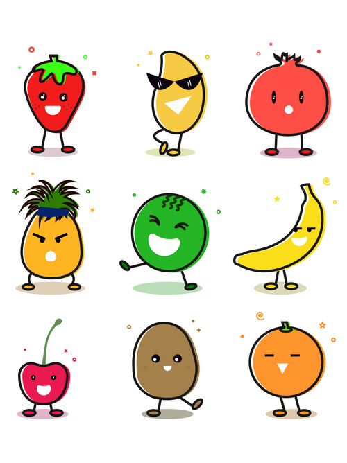 500x668 Cute Cartoon Fruit Vector Free Download
