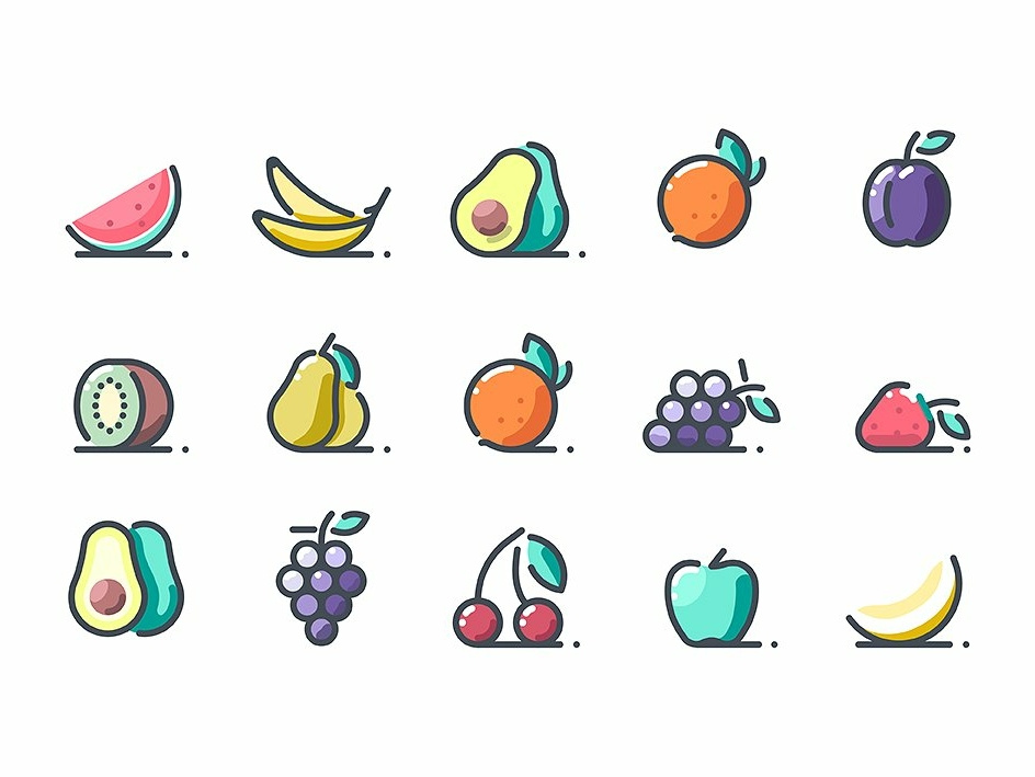 944x709 Fruit Icons