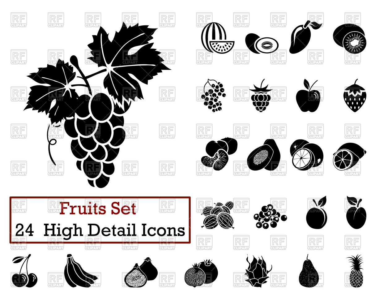 1200x960 Fruit Icons Vector Image Of Food And Beverages Angelp