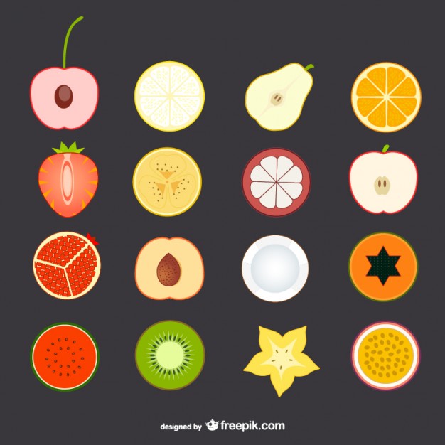 626x626 Fruit Icons Set Vector Free Download