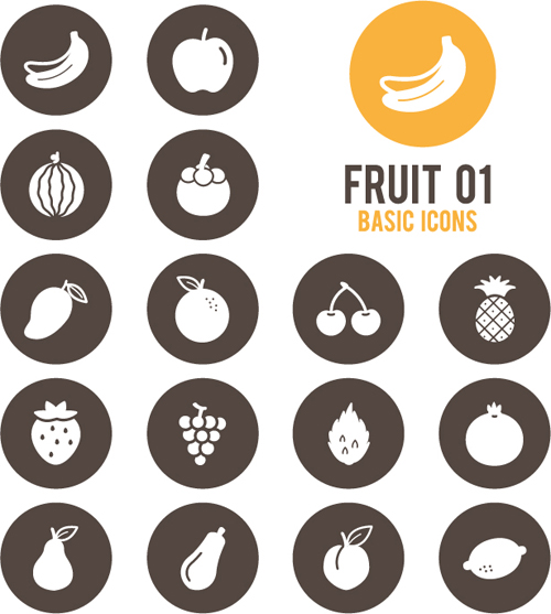 500x557 Fruits Circle Icons Vector Material Free Download