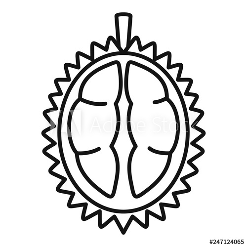 500x500 Half Durian Fruit Icon Outline Half Durian Fruit Vector Icon