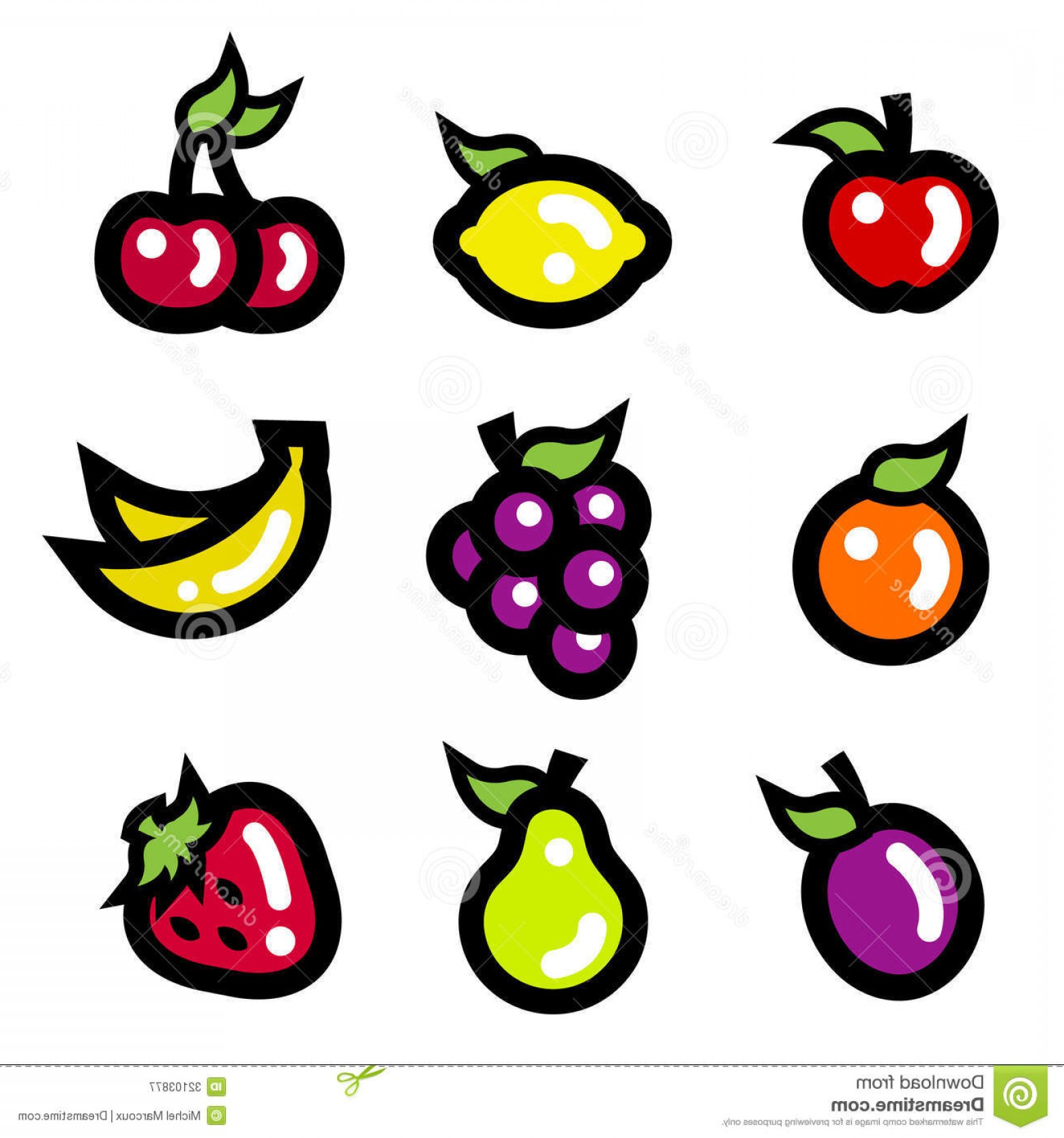 1560x1668 Royalty Free Stock Photography Colorful Fruit Icons Vector Set