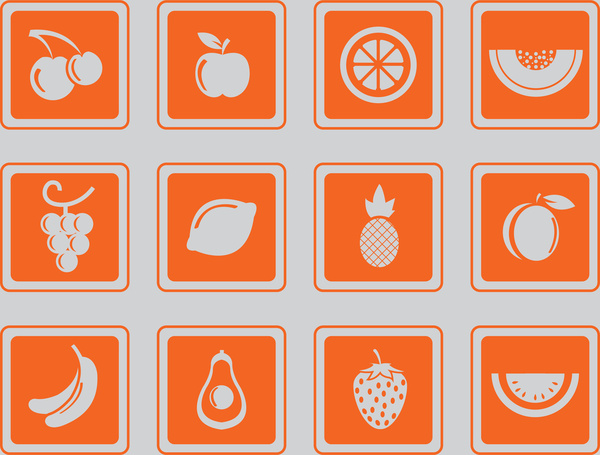 600x455 Simple Fruit Icons Set Free Vector In Adobe Illustrator