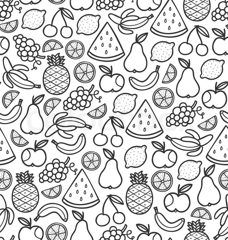 Fruits Doodle Pattern In Black Stock Vector Colourbox 760x800 Fruits Doodle Pattern In Black Stock Vector Colourbox