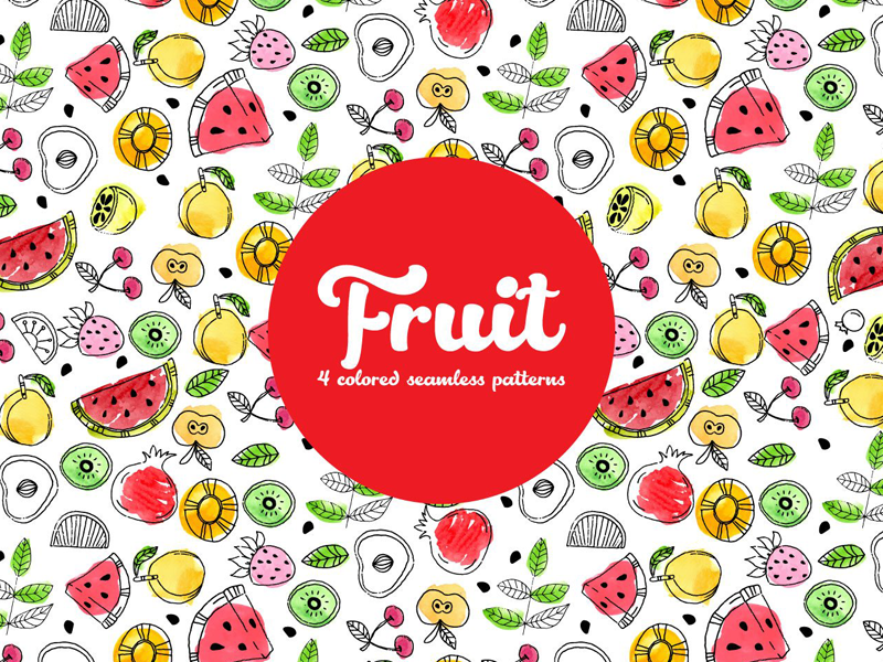 Summer Fruit Vector Seamless Free Pattern 800x600 Summer Fruit Vector Seamless Free Pattern