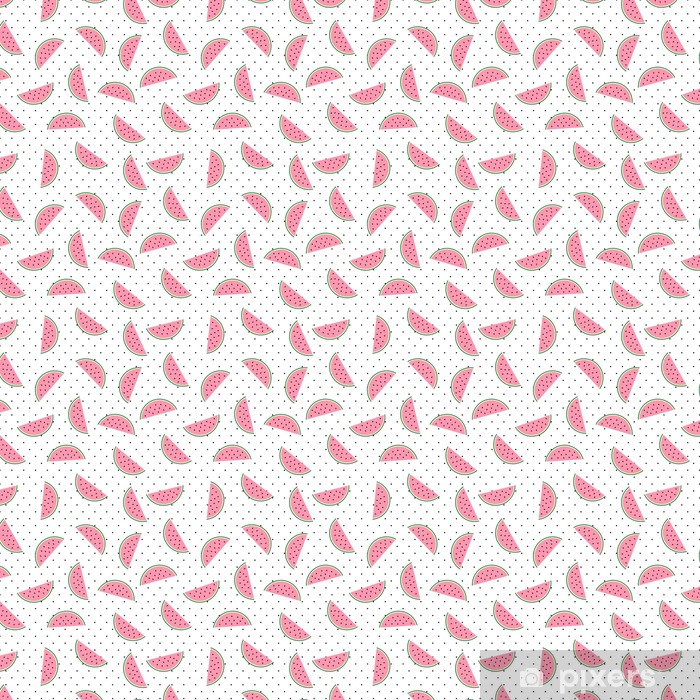 Watermelon Slices Seamless Pattern On White Polka Dots Background 700x700 Watermelon Slices Seamless Pattern On White Polka Dots Background