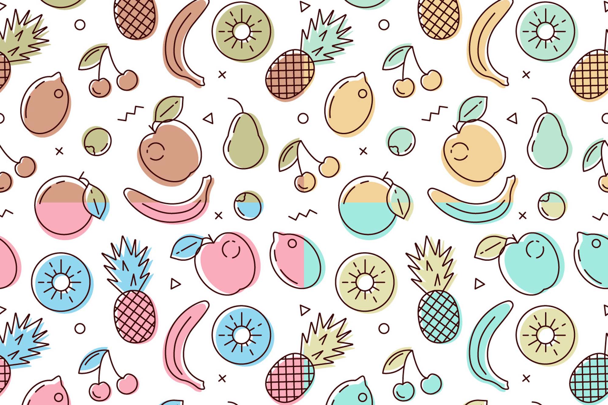 Free Fruit Vector Pattern 2000x1333 Free Fruit Vector Pattern