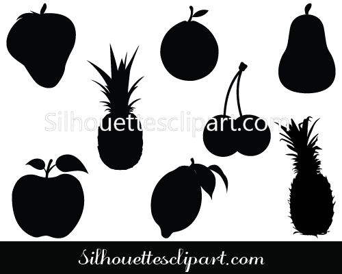 500x400 Fruits Silhouette Vector Graphics Food Vector Graphics