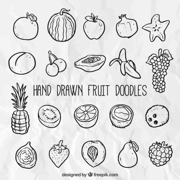 626x626 Hand Drawn Fruit Set Vector Free Download
