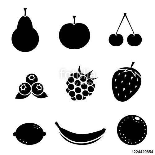 500x500 Fruits Silhouettes Icons Stock Image And Royalty Free Vector