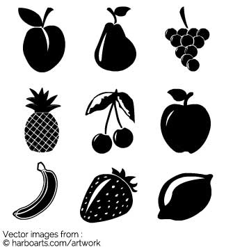 335x355 Download Collection Of Vector Fruit Silhouettes