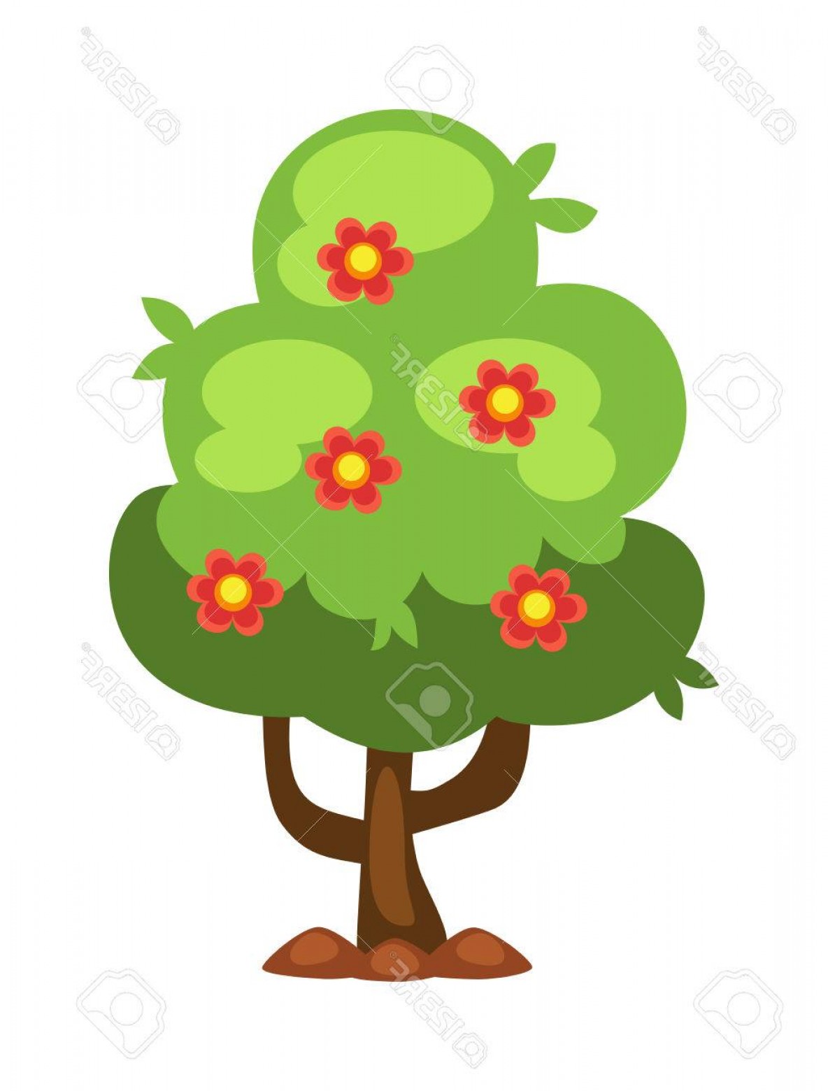 Photostock Vector Flower Tree Isolated On White Background 1184x1560 Photostock Vector Flower Tree Isolated On White Background