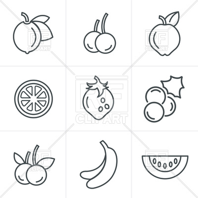 400x400 Line Icons Ftyle Fruit Vector Image Of Food And Beverages