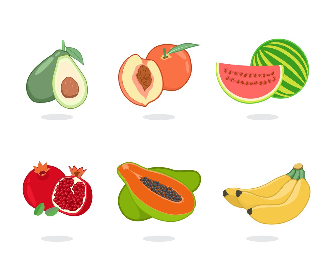 1136x936 Fresh Fruits Vector Vector Art Graphics
