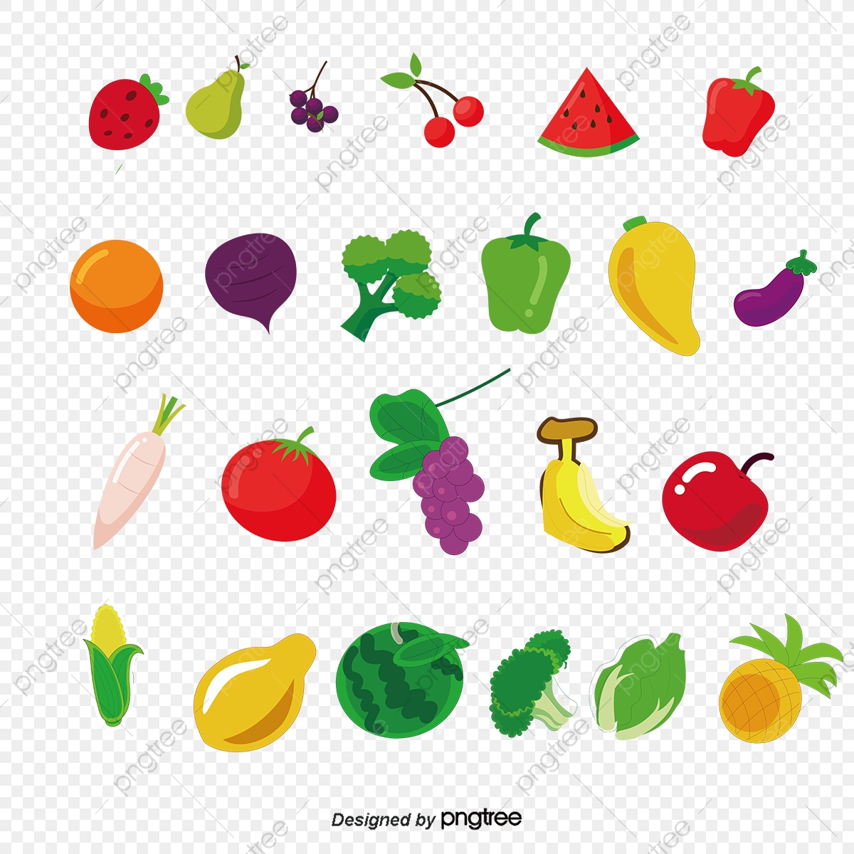 1200x1200 Vector Collection Of Fruits And Vegetables, Vector, Vegetables