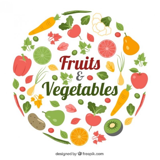 Fruits And Vegetables Vector at Vectorified.com | Collection of Fruits ...