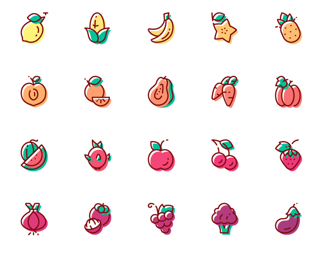 644x524 Free Fruit Vegetable Vector Icons